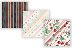 Candy Stripe Digital Paper Pack, Seamless Watercolor Pattern Product Image 5