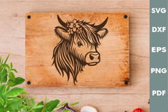 Highland cow Design, Cutting board SVG, Laser cut, Cricut Product Image 5