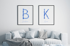 Watercolor Blue Bamboo Alphabet Product Image 5