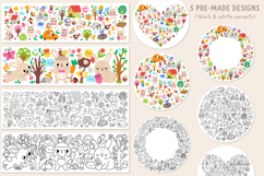Easter village clipart, seamless patterns and designs Product Image 5