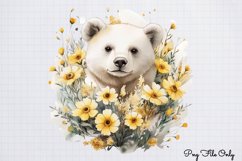Watercolor Spring Floral Animal Clipart PNG Product Image 1
