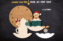 Christmas Snow Globe Bear SVG laser cut file for Glowforge Product Image 5