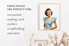 Retro woman clipart, Retro woman sublimation Product Image 2