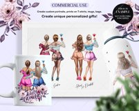 Fashion Girls Clipart, Summer BFF PNG Product Image 6