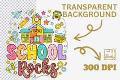 School Rocks PNG, Back to School PNG, Teacher Shirt Design Product Image 2