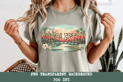 Charleston SC PNG, Vintage Rainbow Row Southern Sublimation Product Image 5
