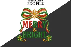 Merry and bright png design for T-shirts Product Image 2