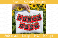 Lunch Crew Shirt PNG, Apple Letter Sublimation Design Product Image 1