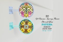 Spring Flowers Stained Glass Seamless Art Nouveau Paper Vol2 Product Image 5