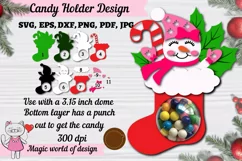 Snowman girl in a Christmas sock candy dome svg Product Image 2