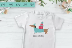 Christmas SVG, Christmas dog, Dachshund SVG, Dog SVG Product Image 3