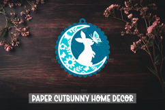 9 Bunny round ornament SVG File, Paper cut home decor Product Image 6
