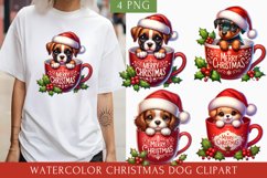 Cute Christmas Dog clipart, Dog Sublimation Product Image 1