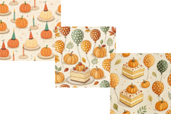 Pumpkin Spice Birthday Sweet Seamless Pattern, Digital Paper Product Image 5