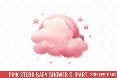 Pink Stork Baby Shower Clipart Sublimation Product Image 6