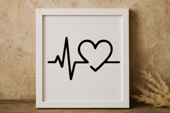 Heartbeat Pulse Line with Heart SVG Product Image 1