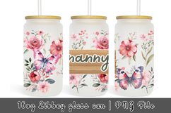 Flowers Mom Nanny Watercolor 16 oz Tumbler Wrap Product Image 1