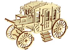 Carriage SVG laser cut file, Caravan wagon 3d puzzle file Product Image 6