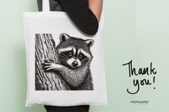 Adorable Raccoon Line Art Engraving Wildlife Vector Product Image 5