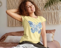 Blue Toile Patchwork Easter Butterfly PNG Coquette Spring Product Image 3