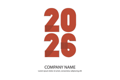Modern cover background with 2026 numbers in red lines Product Image 1