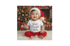 Christmas Baby Boy Mockup Holiday Shirt Display Baby Outfit Product Image 5