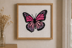 Cross stitch butterfly pattern, pink aesthetic embroidery Product Image 5