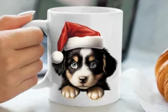 Christmas Peeking Dogs Clipart, Christmas PNG Product Image 5