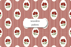 Vintage Floral Stripe Pattern, Cottagecore Seamless Repeat Product Image 1