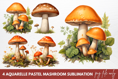 Aquarelle Pastel Mashroom Sublimation Product Image 1
