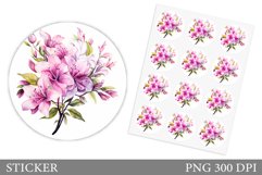 Floral Sticker Design. Flowers Sticker Template Product Image 1