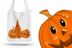 Halloween pumpkin head, cats, spiders and raven clipart Product Image 3