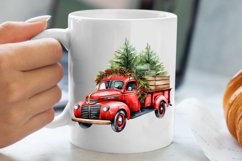 Christmas Cars Watercolor clipart, Christmas Cars Clipart Product Image 5