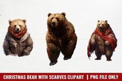 Christmas Bear With Scarves Clipart Product Image 1