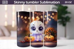 3D Ghost Tumbler Sublimation | Ghost Pumpkin Tumbler Wrap Product Image 1