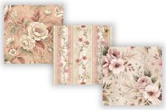 Dusty Toile Digital Paper Pack, Vintage Floral Toile Product Image 5