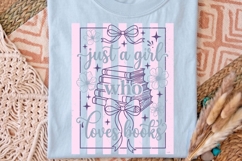 Just A Girl Who Loves Books Png, Book Lover Sublimation Png. Product Image 3