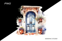Watercolor Medirerranean Door Clipart Product Image 1
