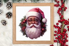 Vintage Black Pink Santa Claus Sublimation Clipart Product Image 4