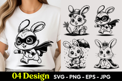 Superhero Bunny SVG PNG Product Image 1