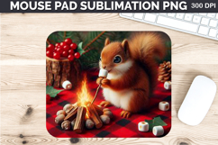 Watercolor Squirrel Mouse Pad Sublimation - Thanksgiving PNG Product Image 1