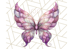 Stained Glass Butterfly PNG Colorful Clipart for Sublimation Product Image 5