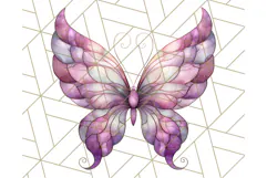 Stained Glass Butterfly PNG Colorful Clipart for Sublimation Product Image 5