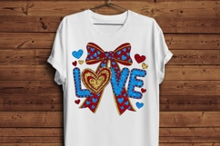 LOVE Valentine Glitter Bow Sublimation PNG Product Image 4