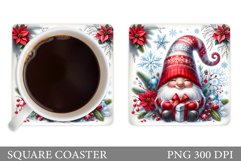 Christmas Gnome Coaster. Christmas Coaster Sublimation Product Image 1