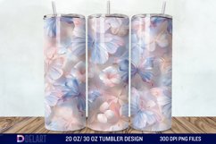 3d Pastel Butterflies &amp; Flowers Tumbler Wrap Product Image 1