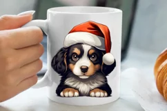Christmas Peeking Dogs Clipart, Christmas PNG Product Image 1