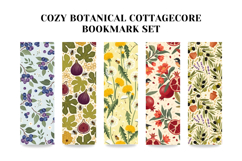 Cozy Colorful Botanical Bookmark Set,Cute Cottagecore Book Product Image 5