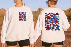 America Patriotic flowers PNG T-Shirt|4th of July PNG Sublim Product Image 2