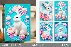 Spring Bunny Garden Flag. Spring Garden Flag Sublimation Product Image 1